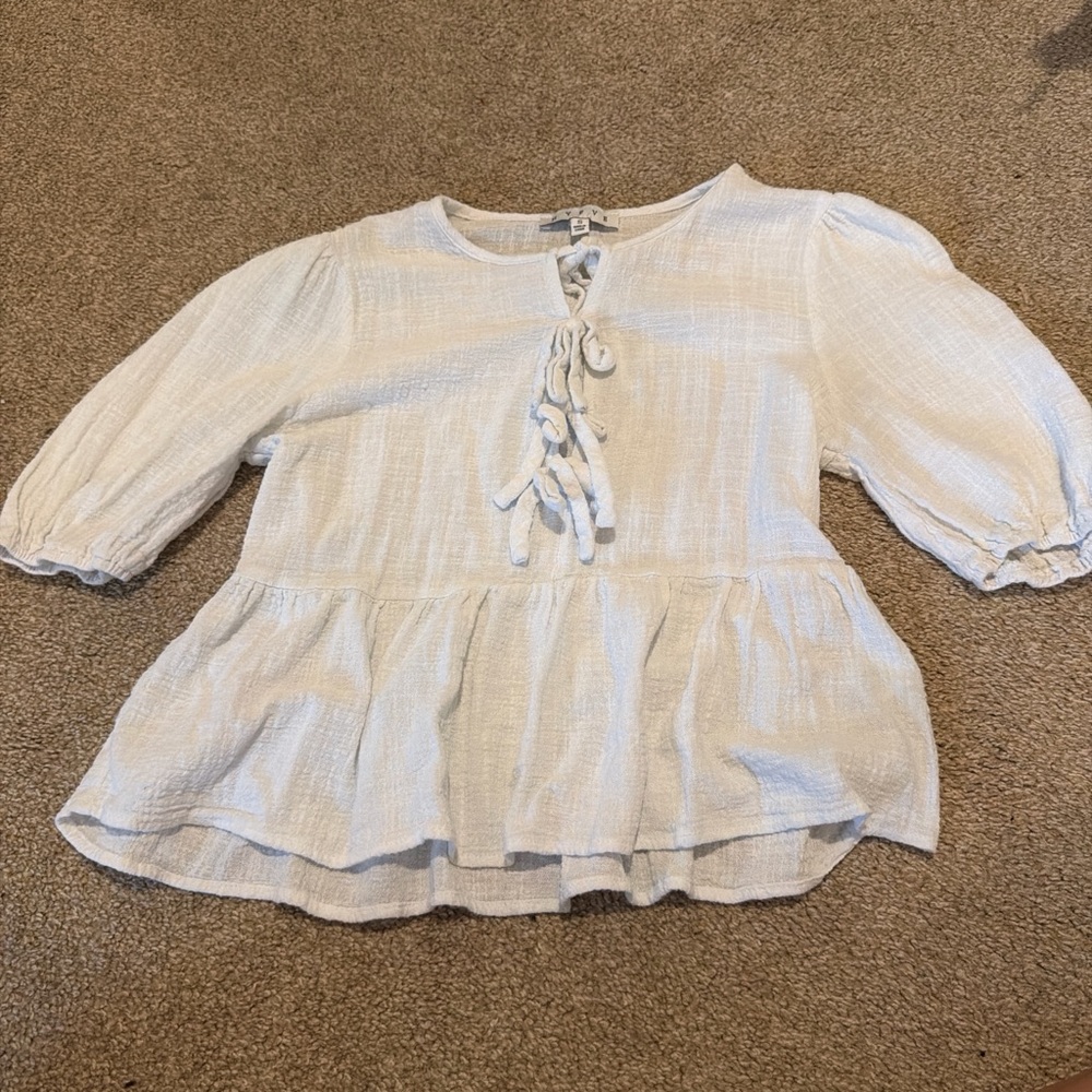 Girls' Peasant Top with Tie Front